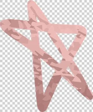 Floating flat design star forming ribbon strokes in pale pink camo pattern, Stock Illustration