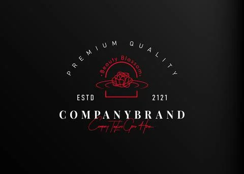 Floating flower logo design. Vector illustration of beauty red flower floatin Illustration