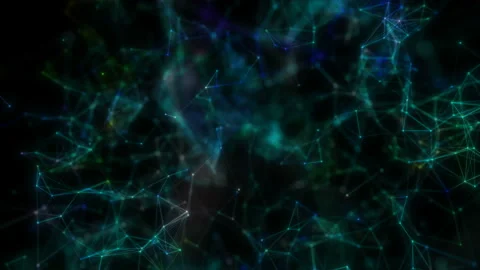 Floating focus.Abstract Plexus Network luxury and titles network of connected Stock Footage 105423340