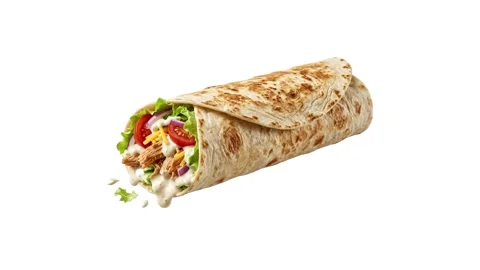 A floating food wrap isolated on white Stock Footage 339340512