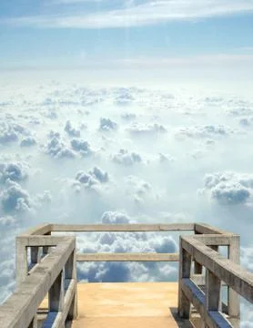 Floating gazebo in the clouds. Stock Illustration