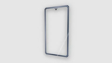 Floating Generic Smartphone Frame Mockup Reveal with rotating tilt and 4K Alpha Vídeo Stock 346126364