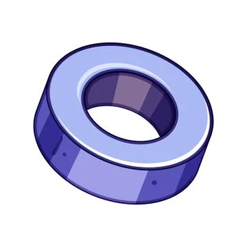 Floating geometric isometric blue donut shape illustration Stock-Illustration