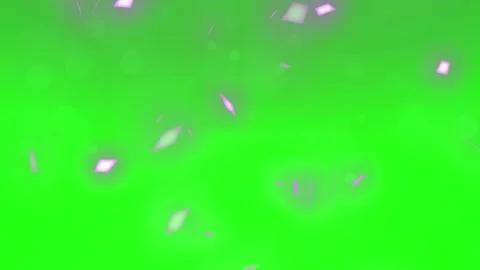 Floating geometric particles descending against vibrant green background with Stock Footage 340611696