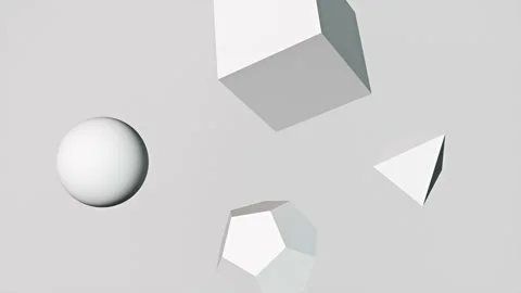 Floating Geometric Primitives in 4K loop Stock Footage 231987168