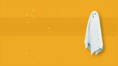 Floating Ghost Cloth with Dark Background 動画素材 345179072