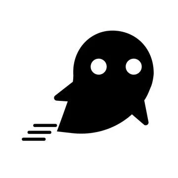 Floating ghost silhouette icon. Vector. Stock Illustration