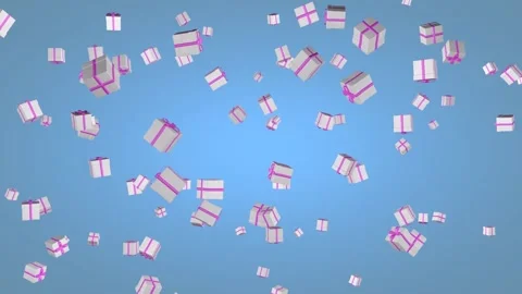 Floating gifts 3d animation with background Stock Footage 145160575