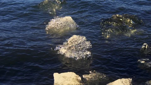 Floating glacial ice Stock Footage 107714220
