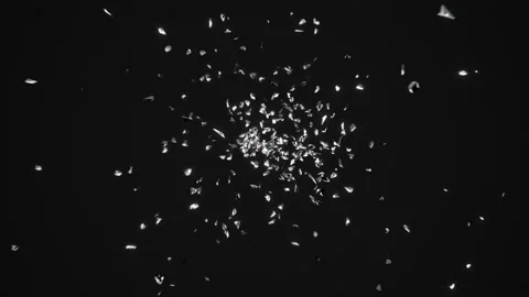 Floating glass debris on black background 스톡 동영상 146751707