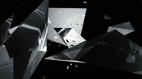 Floating glass pieces Stock Footage 49066029