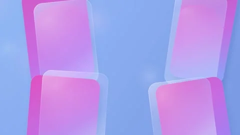 Floating glass rectangles with soft gradients on smooth blue background ani.. Stock Footage 347977867