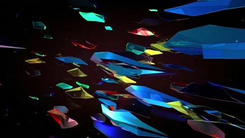 Floating Glass Shards Loop 스톡 동영상 158956509