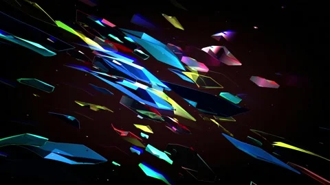 Floating Glass Shards Loop Stock Footage 158956530
