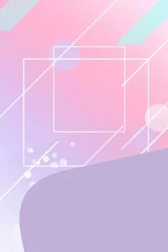 Floating glass-like square frames sit over a soft pink and lavender gradien.. Stock-Illustration