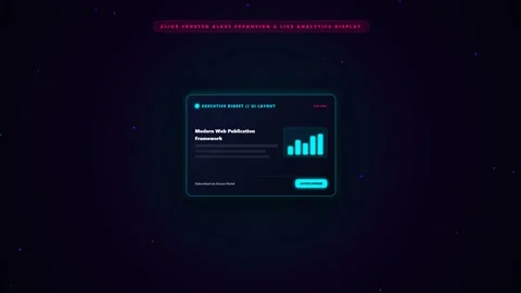 Floating Glass UI Digest Animation and Confirmation Stock Footage 347626692
