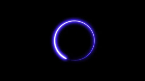 Floating glowing blue ring in dark space Stock Footage 333782289