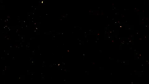 Floating Glowing Embers Create a Luma Matte Texture Against the Night Sky Video stock 256666408