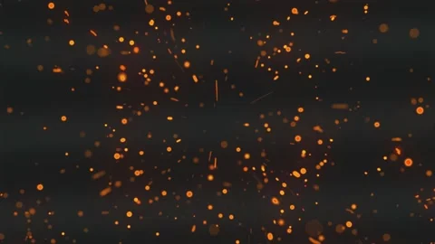 Floating glowing golden particles drifting against dark background Stock Footage 345213610