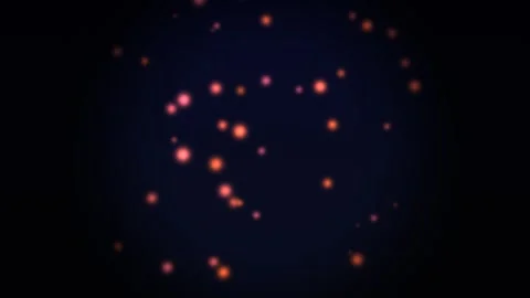 Floating glowing particles in dark background create Stock Footage 338294966