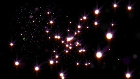Floating glowing particles drifting through dark space creating ethereal Stock-Footage 345331352