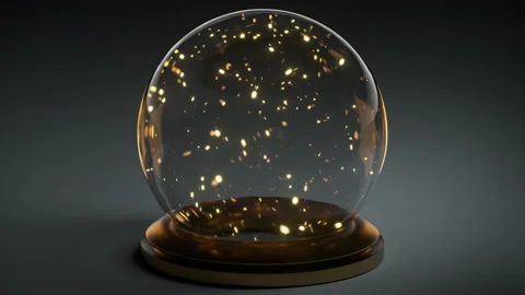 Floating glowing particles in glass sphere seamless loop 3D render animation Stock Footage 153070674