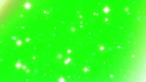 Floating glowing particles moving through vibrant green background with soft Stock-Footage 345215159