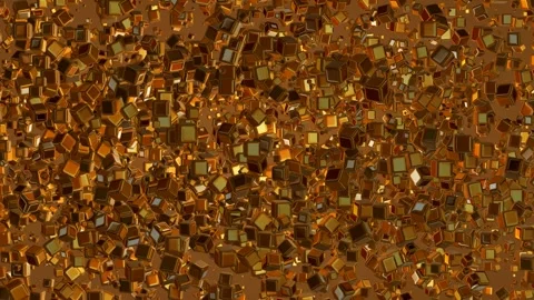 Floating Gold Cubes, Background, Reflection, Exclusive Stockbeeldmateriaal 299657200