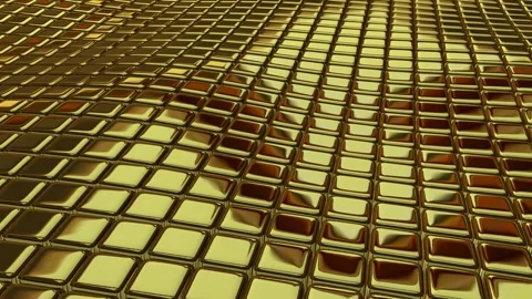 Floating Gold Cubes, Background, Unique Design, Exclusive Stock Footage 270412836