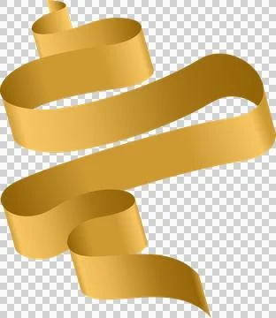 Floating Gold Ribbon with Shimmer Effect Stock Illustration
