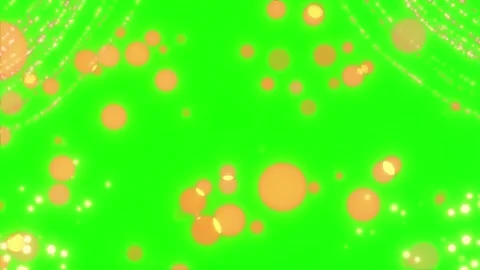 Floating golden bokeh particles moving on green screen background for overlay Video stock 338179748