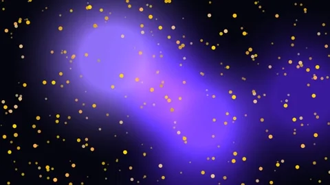 Floating Golden Dust and Soft Violet Nebula Glow on Dark Space Stock Footage 336269136