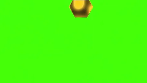 Floating Golden Hexagons on Green Screen Background Vídeos de archivo 330919550