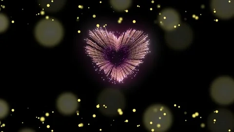 Floating Golden Particles Over A Dark Background With Soft Bokeh Light Effects Video stock 338370532