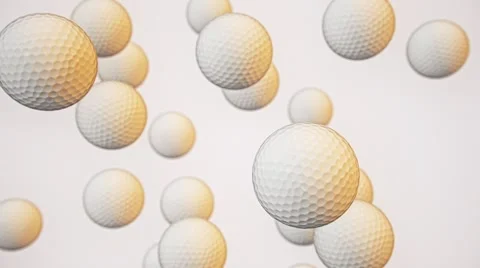 Floating Golf Balls Against White 库存影片 65992669