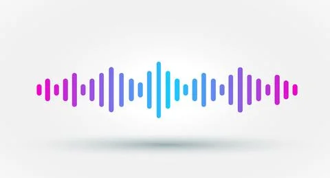 Floating Gradient Sound wave equalizer isolated on white background. イラスト素材