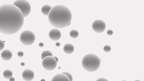 Floating Gray Spheres: Abstract Particles Background, Dynamic Crimson Bubbles Vídeos de archivo 312996097
