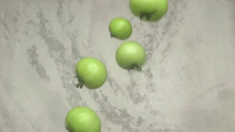 Floating Green Apples Set Against a Bright and Light Background for a Fresh Look 動画素材 287117149