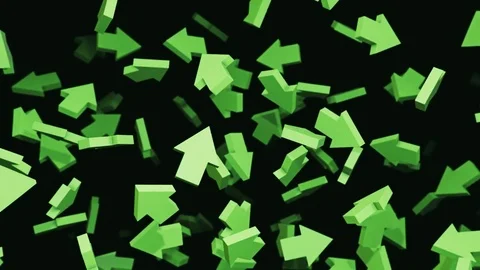 Floating Green Arrows on Black 库存影片 77897479