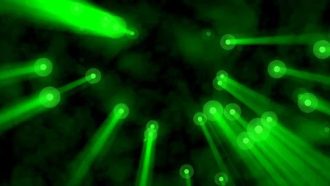Floating Green Glowing Dots Rays Dark Abstract Motion Background Loop 1 Stock Footage 101244677