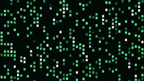 Floating Green Pixel Squares Seamless Loop Stock Footage 340584326