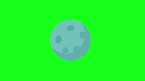 Floating green planet animation, 2D, green screen Stock Footage 339596248