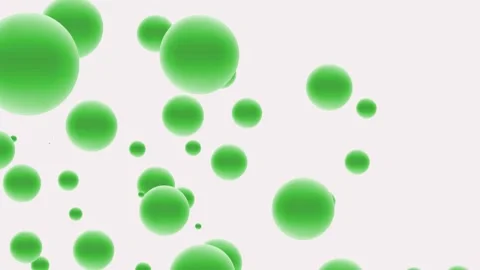 Floating Green Spheres: Abstract Particles Background. Dynamic Beige Bubbles Vídeos de archivo 312996187