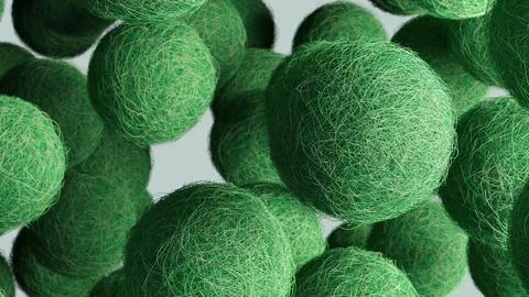 Floating Green Wire Spheres Stock Illustration