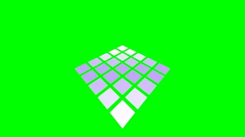 A floating grid of square tiles isolated against a vibrant green background Stock Footage 341839559