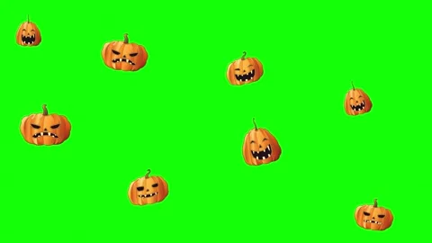 Floating Halloween Pumpkins with Evil Expressions – 4K After Effects Template Modèle After Effects