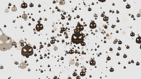 Floating Halloween Pumpkins Seamless Motion on Alpha Video stock 313285718