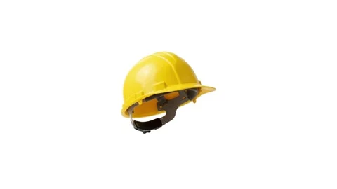 A floating hardhat isolated on white Stock Footage 339340445