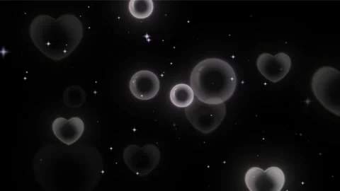Floating heart effect overlay  Black screen. Stock Footage 315426826