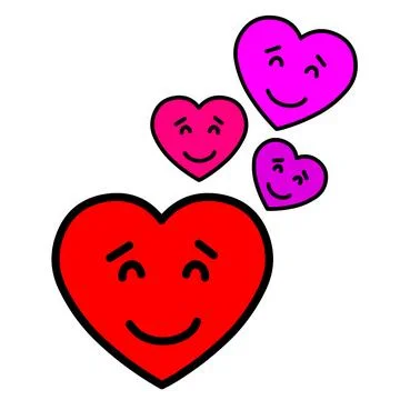 Floating heart faces Stock Illustration